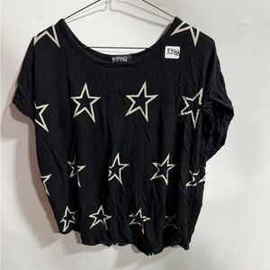 #3388-Buffalo David Bitton Black Tee with White Star Print